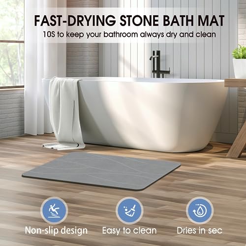 Veeloim VEELOIM01 Stone Bath Mat Diatomaceous Earth Bath Mat Non-Slip Super Absorbent Stone Bath Mats thumb #1