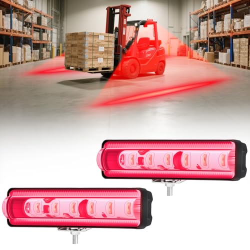 Evite atropellos con luz LED de seguridad roja para carretilla elevadora y zonas de almacén