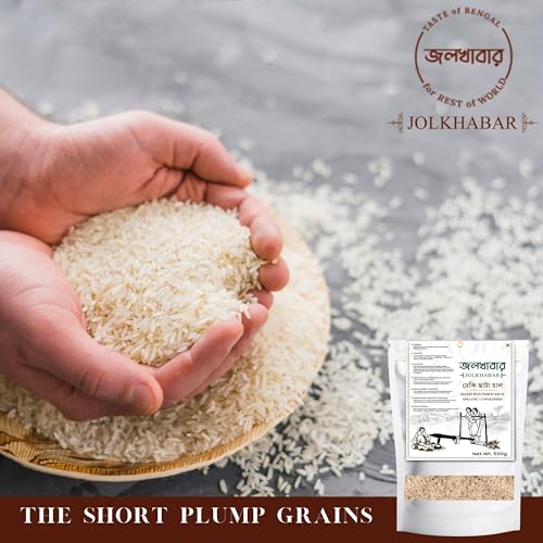 Image of JOLKHABAR | HAND POUNDED RICE | DHEKI CHAL | DHEKI CHATA CHAL | UNPOLISHED | RURAL BENGAL | GRAM BANGLA DHEKIR CHAL | Net Weight 450g