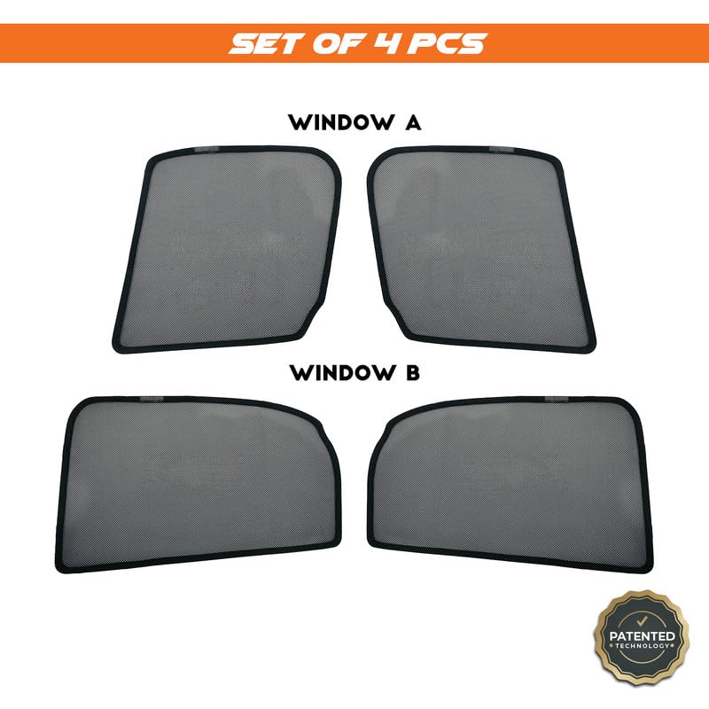 Image of Tata Punch Magnetic Sun Shades /Curtains - Set of 4pcs (Row A /B) Suitable for Punch 2021 Onwards