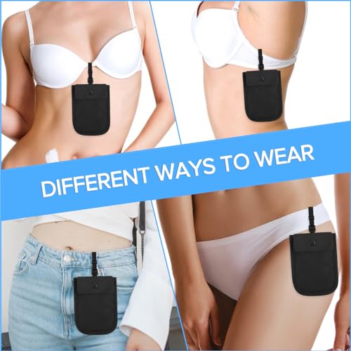 Ouligay Travel Bra Wallet for Women Hide Bra Wallet Under Clothes Adjustable Bra Pouch for Credit Cards Valuables Secret Pocket for All Bra Sizes3