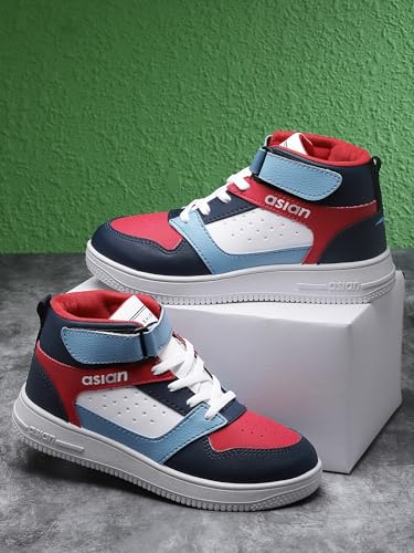 Image of ASIAN Boy's Thunder-12 Kids Casual White Sneaker High-Neck with Lightweight Synthetic Upper Lace-Up Shoes for Kid's & Boy's1