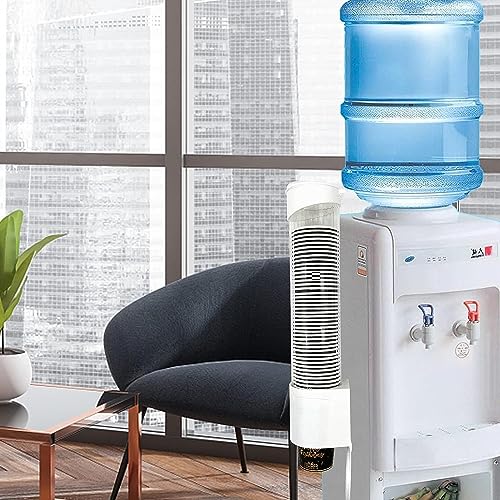 Image of Paper Cup Dispenser Holder | Wall Mounted Plastic Drinking Water Cup Dispenser | Glass Dispenser Holder | Disposable Cup Holder Organizer | Sticker or Screw Plate Mountable
