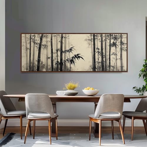 Toile panoramique grand format bambou pour habiller un grand mur blanc vide - 3