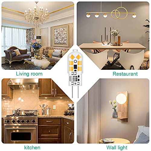 G4 Ledlamp, warmwit, 1,2 W, 12 V, G4, vervanging voor 10 W halogeenlampen, 120 lm, 3000 K, 360 graden, 12 V, AC/DC… - Afbeelding 7