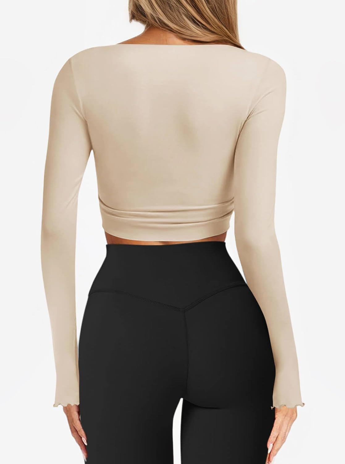 Yousify Women's Tie Wrap Tops Long Sleeve Bolero Shrug Lightweight Ballet Pilates Yoga Gym Workout Outfits