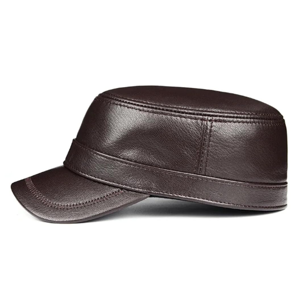 Męska wiosenna czapka skórzana z płaskimi czapkami, ciepła czapka, elegancka męska czapka baseballowa, brytyjs