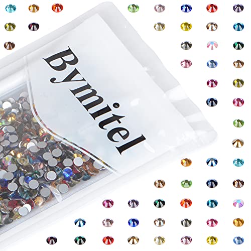 Image of 1440 Pieces Nail Rhinestones Glueless Round Flat Crystal Rhinestones for Jewelry Making with a Pen (SS20 1440 Pieces, Mixture)