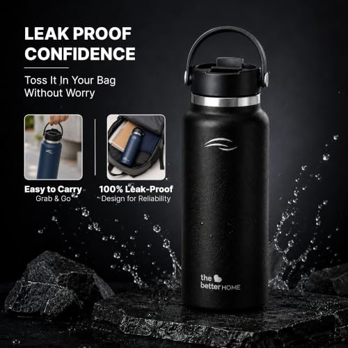 Image of Better Home Stainless Steel Water Bottle 700ml | Vacuum Insulated, Leak Proof & Sweat Proof | Hot 12 Hrs & Cold 16 Hrs | BPA Free Sports Bottle for Gym, Travel, Office, School, College | Rust Proof
