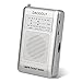 Portable Pocket AM/FM Radio Receiver with Clip/Telescopic Antenna/Speaker/AM FM Band, Handheld Mini Size Analog Tuning Radio Transistor,AA Battery Operated