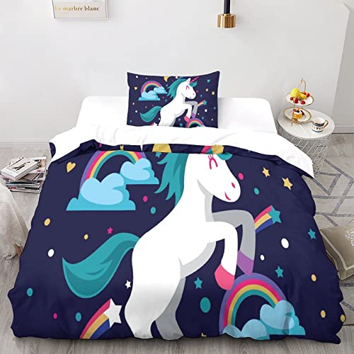 Parure de lit licorne 3D haute qualité en microfibre douce