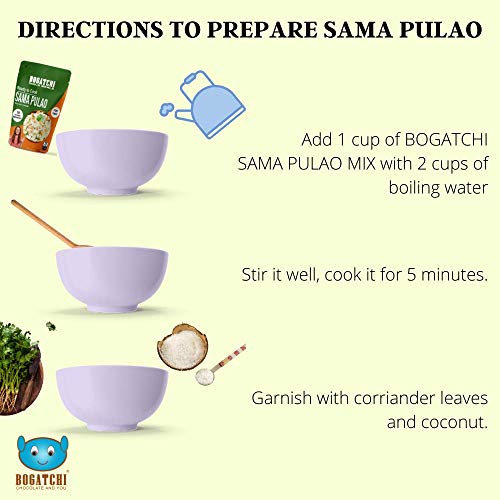 Image of BOGATCHI Quick Meals - Ready to Cook Authentic SAMA PULAO (Navratry Special) - 200 g, Ready to Eat Meal, Vrat Food, 100% Natural Ingredients, No Preservatives, No Artificial Flavours & Colours