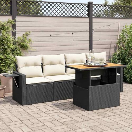 Salon de Jardin résistant aux intempéries avec canapés 5 pièces