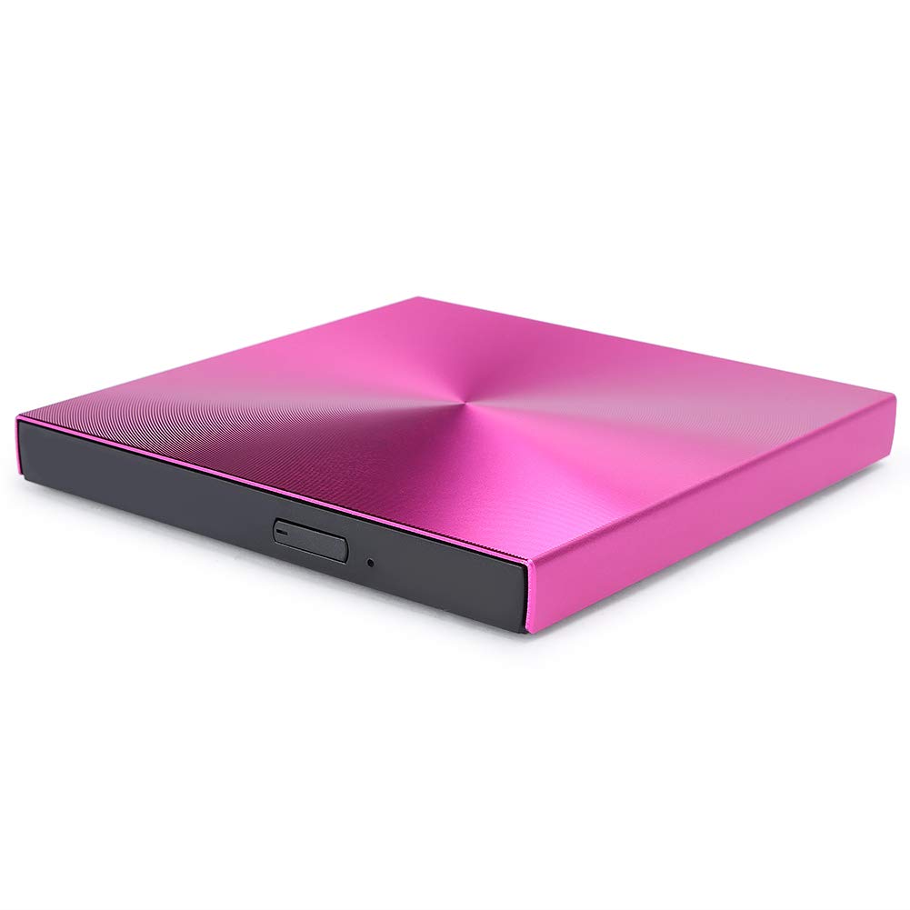 CCYLEZ Unit ottica esterna, unit CD/DVD +/- RW portatile USB 3.0 Masterizzatore di riscrittura DVD/CD sottile, unit disco DVD-RW per desktop laptop (Rosa)