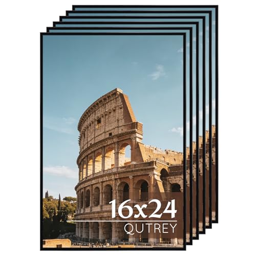 Image of QUTREY 16x24 Poster Frames 6 Packs, Black Frames 16x24 for Wall Gallery, Display 16 by 24 Posters, Photos & Art Prints Vertically or Horizontally