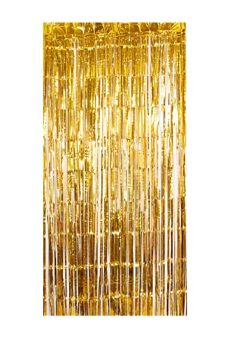 1 Piece Metallic Tinsel Foil Fringe Curtain, Shiny Hanging Streamers, Long Strands Decoration, Colourful Sparkle