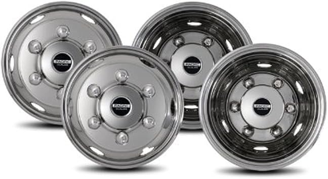 Pacific Dualies 45-1960 Polished 19.5 inch 6 Lug Stainless Steel Wheel Simulator Kit for 1995-2025 Isuzu FRR/NPR/NQR/FSR Lo-Pro and Chevy GMC W4500/W5500