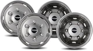 Pacific Dualies 45-1960 Polished 19.5 inch 6 Lug Stainless Steel Wheel Simulator Kit for 1995-2021 Isuzu FRR/NPR/NQR/FSR Lo-Pro and Chevy GMC W4500/W5500