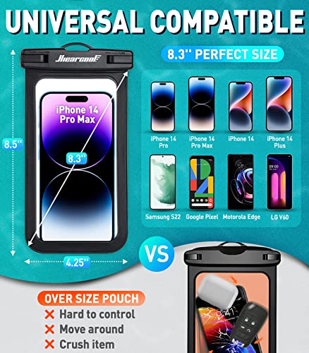 Hiearcool Universal Waterproof Case, Waterproof Phone Pouch Compatible For Iphone 14 13 12 11 Pro Max Xs Plus Samsung Galaxy S22 Cellphone Up To 8.3", Ipx8 Cellphone Dry Bag For Vacation-2 Pack #TOP1