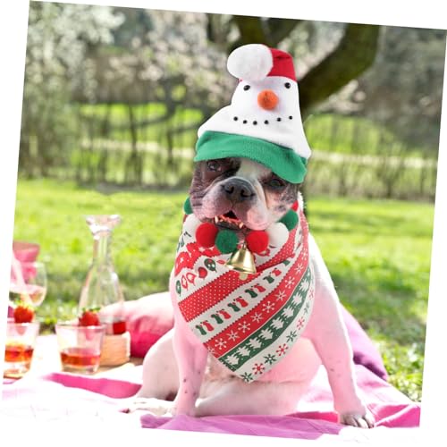 Collar de Navidad para gatitos y cachorros con pompones y cascabel elástico cómodo 6