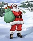 David Textiles Santa with His Bag of Toys Panel 36 X 44 Inch Cotton Fabric