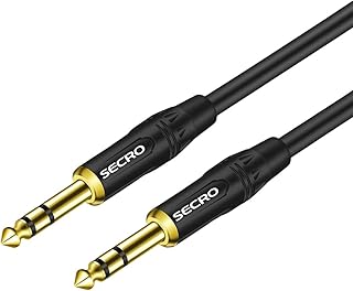 SeCro Gold Plated Guitar Instrument Cable, 6.35mm (1/4) TRS to 6.35mm (1/4) TRS Stereo Audio Cable for Electric Guitar,Man...