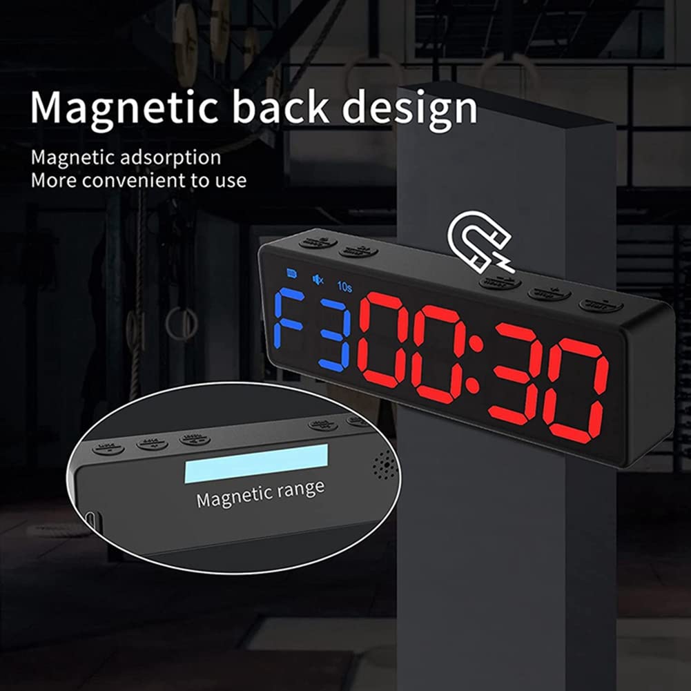 da palestra portatile a intervalli Allenamento Fitness Orologio Conto alla rovescia/UP/Cronometro Magnetico USB Ricaricabile Fitness A