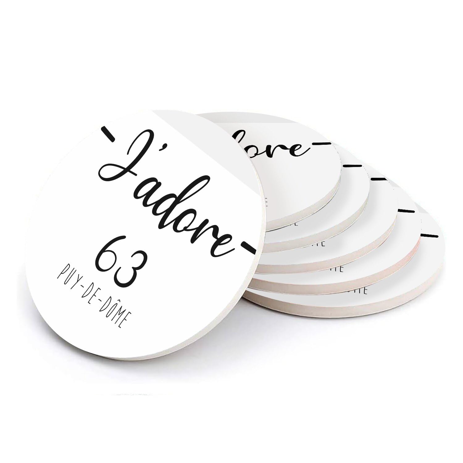 Sous-verres céramique Puy-de-Dôme antitache pour table Clermont-Ferrand lot de 6