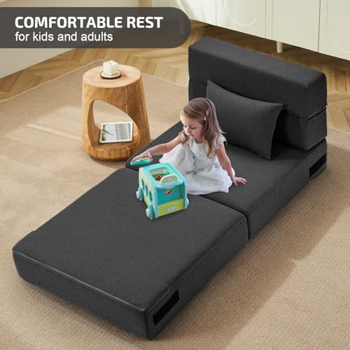Sofá cama plegable viscoelástico convertible en silla y colchón auxiliar 4