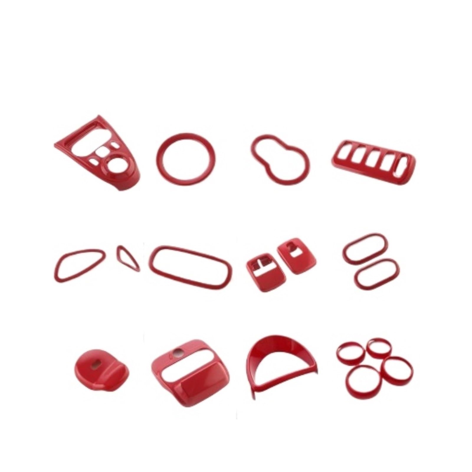QBKGMEWCA Interior Modification Shift Knob Handle Decorative Sticker Trim Compatible for Smart Compatible for Mercedes-Benz Fortwo Four Red(Type2)