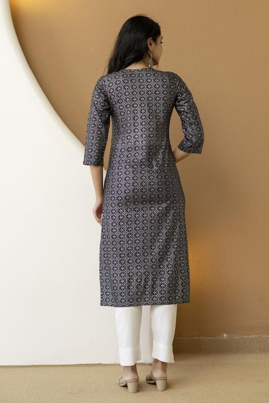 Image of New Rayon Floral Printed Knee Length Straight Casual Kurta for Women | Women Fomal Kurti