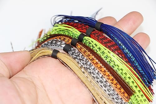 20 Bundles Fishing Skirt Lures Kit Replacement Skirts for SpinnerBaits Buzz Baits 30 Strands Quick Change Jig Skirts