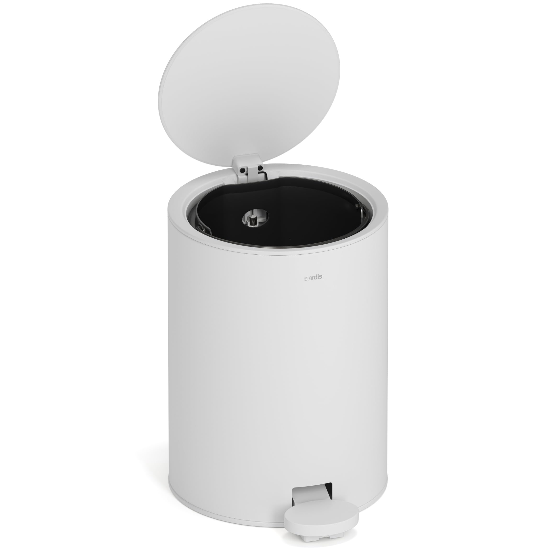 Pattumiera a pedale da 3 litri, in acciaio inox opaco, con chiusura silenziosa e secchio interno, pattumiera da bagno, colore: grigio chiaro opaco