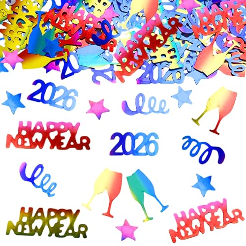GoldRock Streudeko Silvester Deko 2026 Konfetti Groß 1,5-5cm,100 × Glitzer...