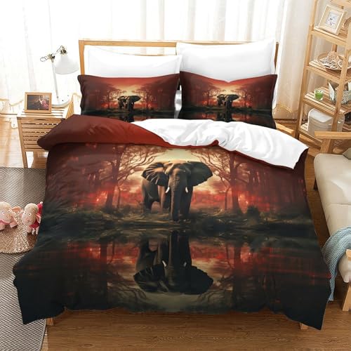 Parure de lit double 200x200 housse de couette microfibre fermeture éclair 3D
