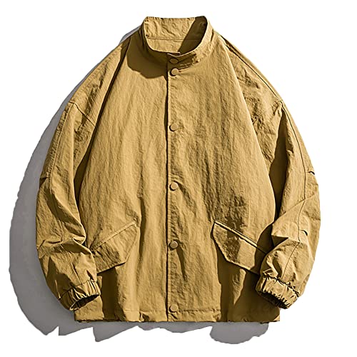 Veste ample d'été surdimensionnée vintage homme kaki veste streetwear décontractée taille L