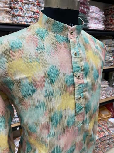 Image of FOXDX Men's Traditional Cotton Floral Printed Only Kurta