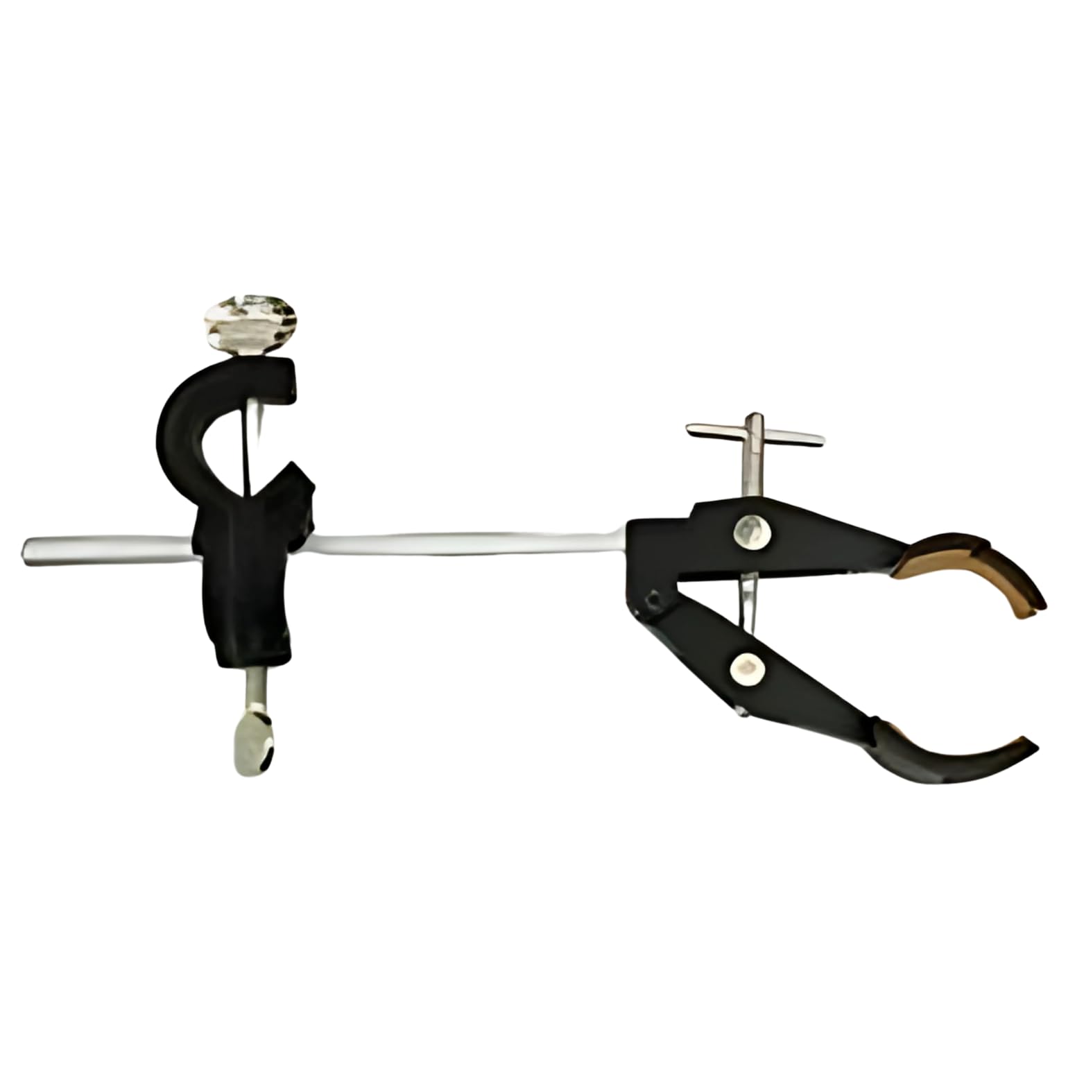 SUNLINE 3-Finger Retort Clamp with Integrated Bosshead – Rubber-Coated Jaws for Secure Glassware Grip – Professional Laboratory Grade Stand Accessory-image-3