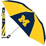 NCAA Michigan University of Auto Folding Umbrella, Black