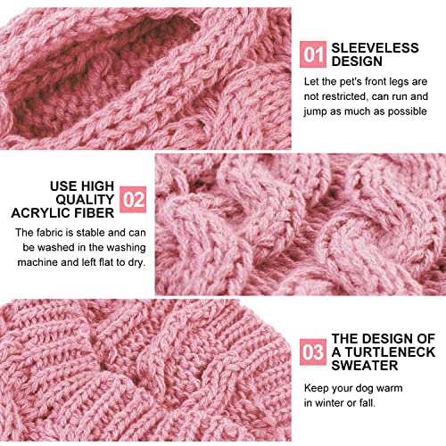 1-Stück Strickpullover Jacke für Hunde, Warme Hundepullover für den Winter, Rosa (L)