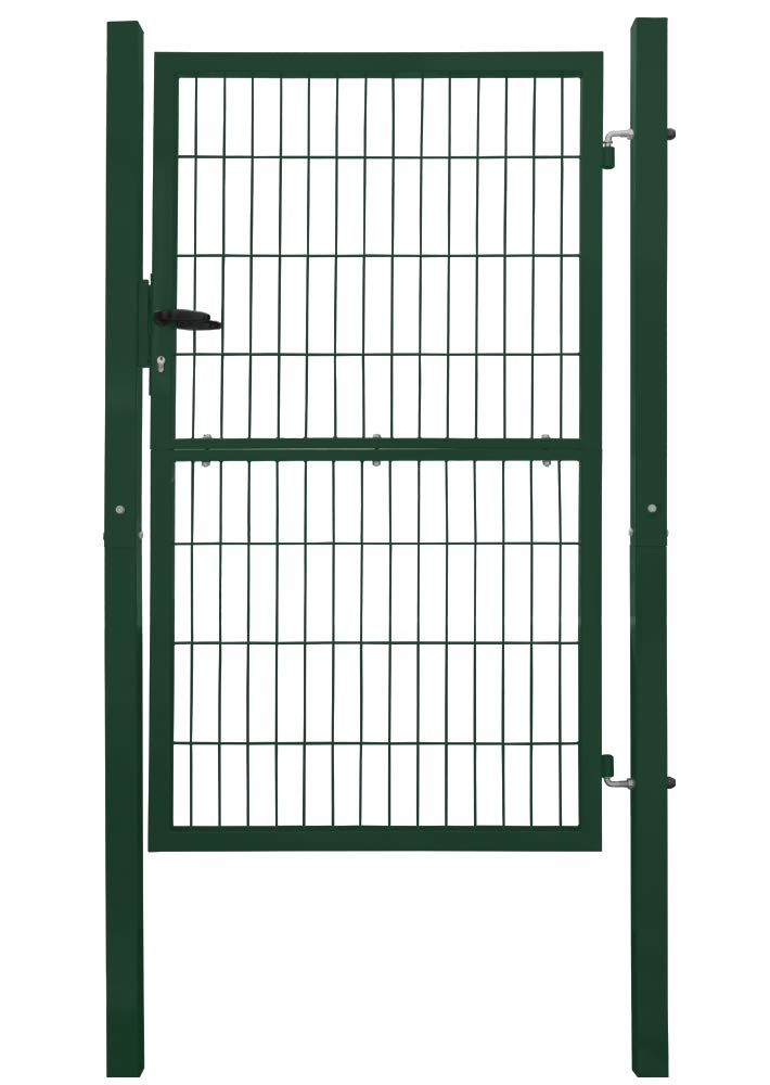 Puerta Jardín Metal Setos Cerradura Llaves Seguridad 160 cm Verde
