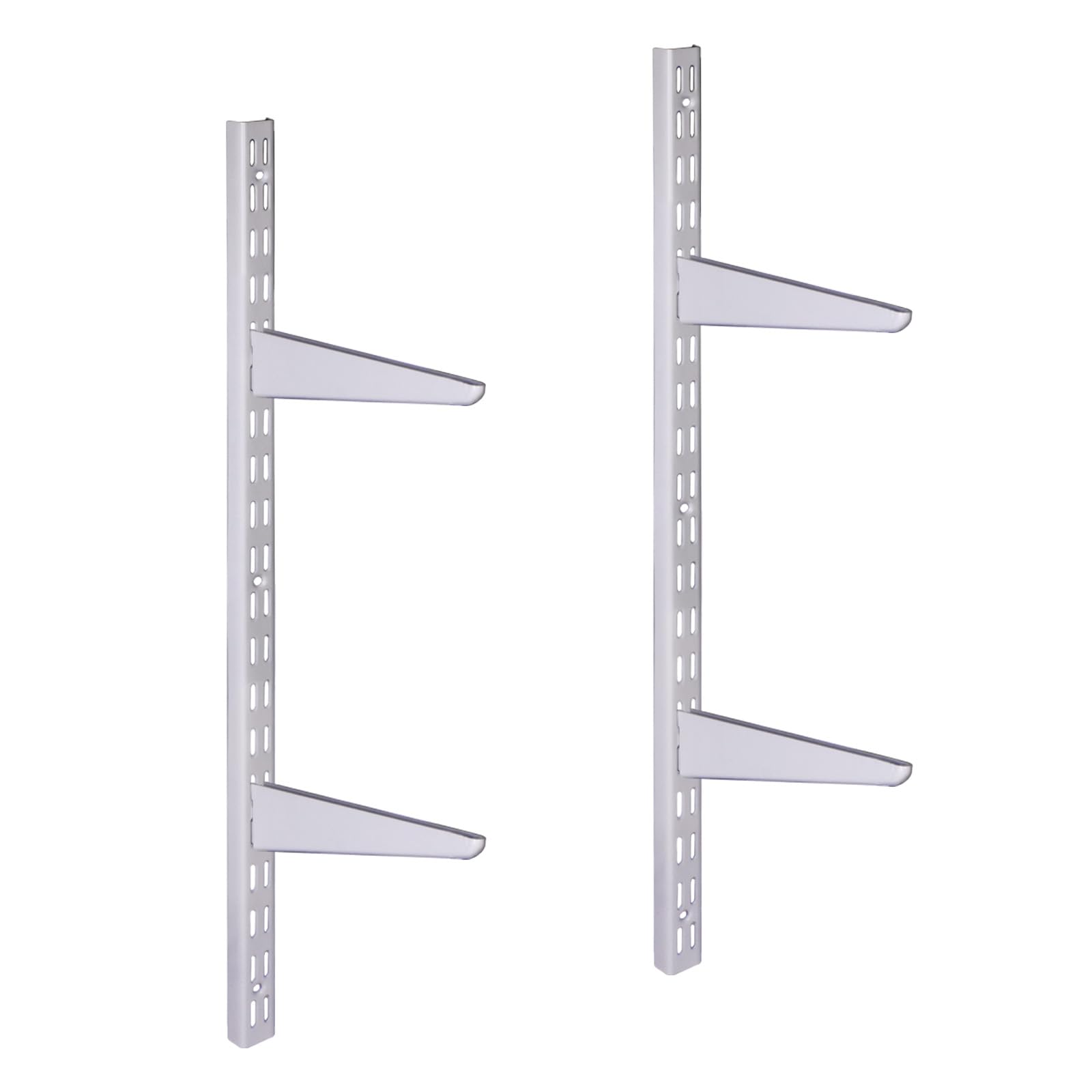 EAI Twin Slot Shelving Kit 4x320mm Brackets 2x430mm Uprights Heavy Duty Steel Wall Mounted Shelving System - White