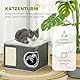 PawHut Kratztonne, 35 cm hoch Katzentonne mit Höhle, Kratzbaum mit Spielball, Katzenturm aus Sisal, für Katze bis 6 kg, Dunkelgrau+Cremeweiß