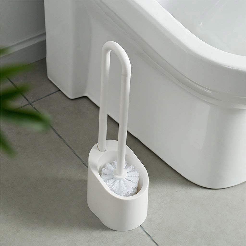 Set di scopino e supporto per WC con manico lungo e setole spesse, design salvaspazio per una pulizia profonda e supporto per un'igiene efficiente del bagno