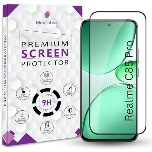 Image of Premium Tempered Glass Screen Protector Guard For Realme C85 Pro 5G (6.8 Inch, Pack of 1) | Edge to Edge Coverage With Easy to installation kit