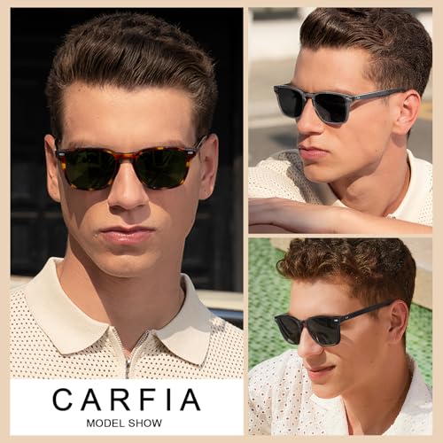 CARFIA Retro Men's Sunglasses Womens Polarized Classic Acetate Square UV400 Protection Driving Glasses2