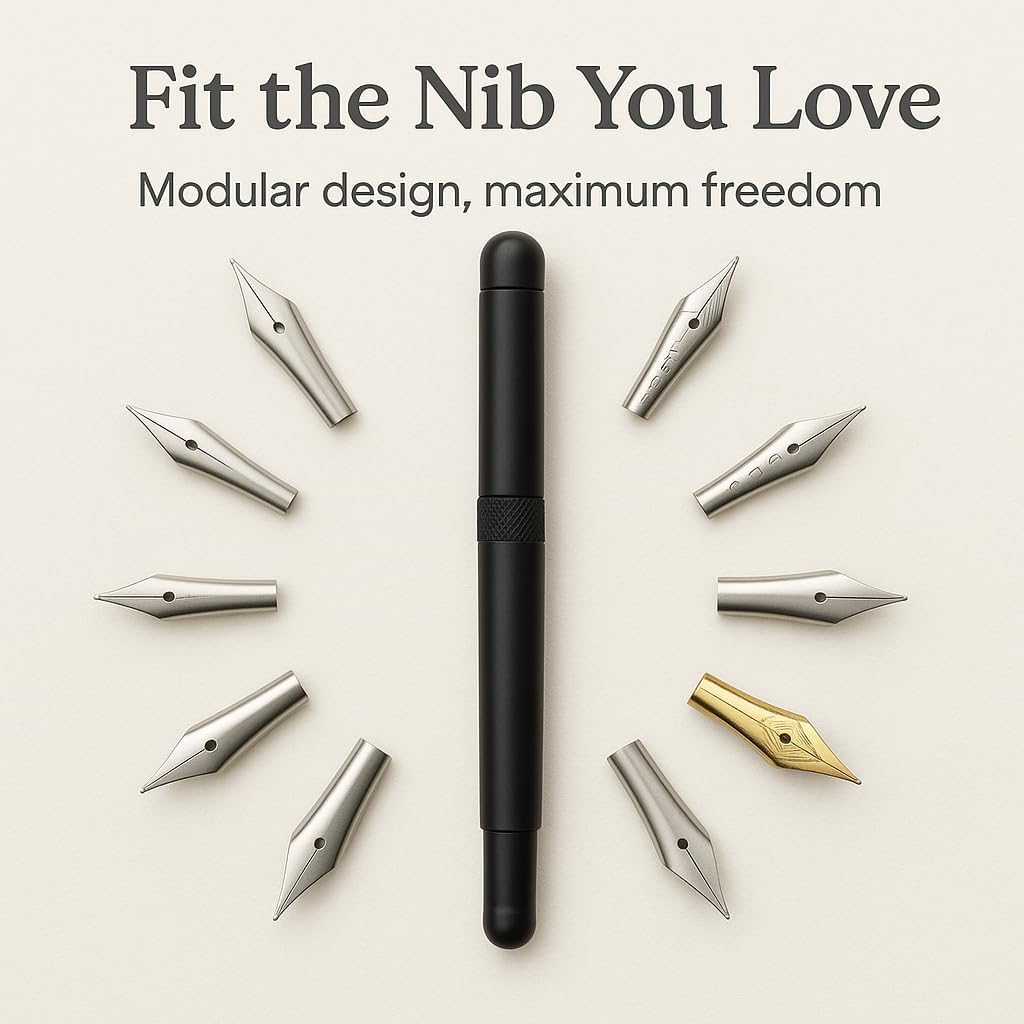 Refillable Ink Fountain Pen for Writing and Drawing, Manga G Nikko | Modular Calligraphy Pens for Writing with Pump | Ideal for Artist for Best Flow Control: Use any Ink or Nib from Fine to Broad