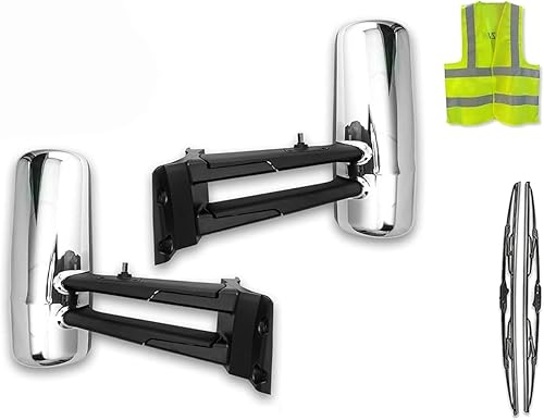KOZAK - Espejos de puerta con acabado cromado con brazos (par derecho y conductor izquierdo) para semirremolques Kenworth T680 T880 – Juego de 2