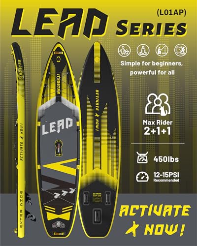 Image of iTAOSTAR Lead 12' x 35 inch /11' x 33 inch Stand Up Paddle Board, Inflatable SUP Board with 5 Fins Stable Design fo Youth, All Skill Levels, Lakes, Oceans