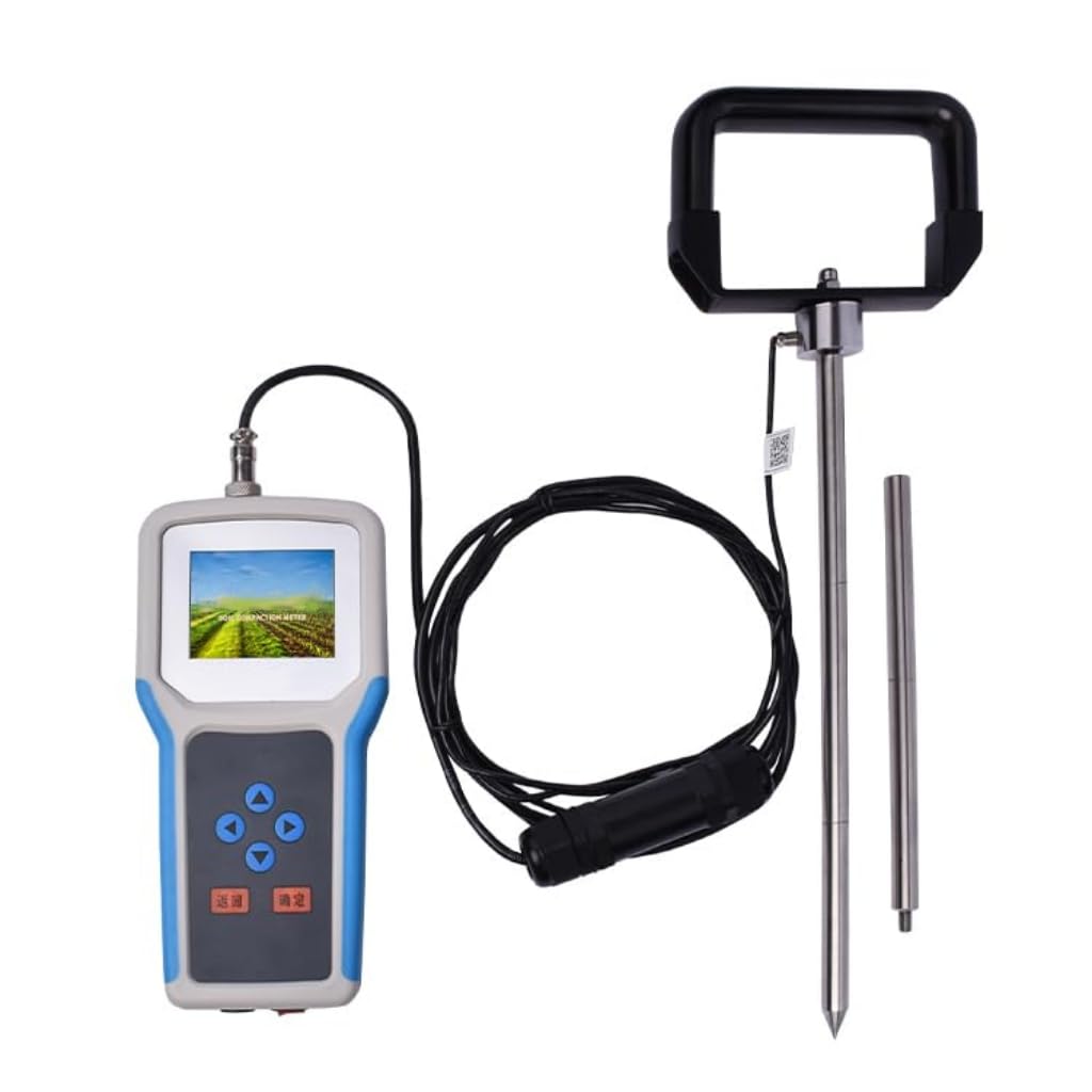 Soil Compaction Tester with Split Test Probe Total Measuring Depth 50cm Range 0-100kg Accuracy 0.1% F.S N/cm² Kg/cm² Lbf Three Units Switchable Capable of Storing 100,000 Data Entries